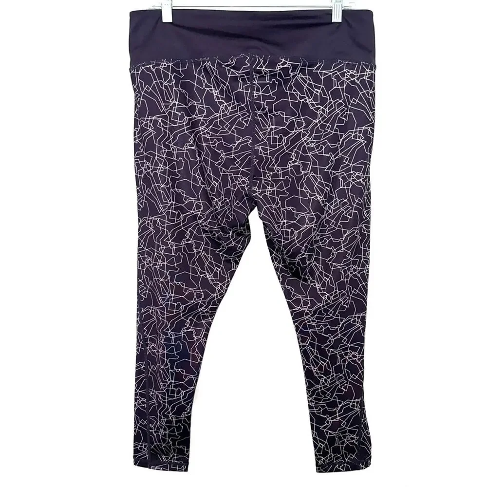 Z by Zella Purple Geometric Pattern Cropped Leggings Size XL